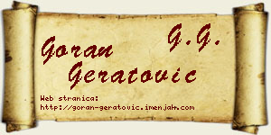 Goran Geratović vizit kartica